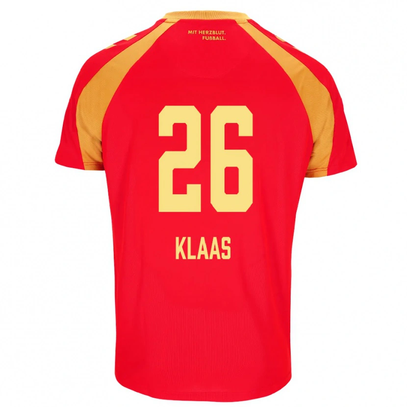 Danxen Hombre Camiseta Sebastian Klaas #26 Rojo Naranja Negro 2ª Equipación 2026/27 La Camisa México