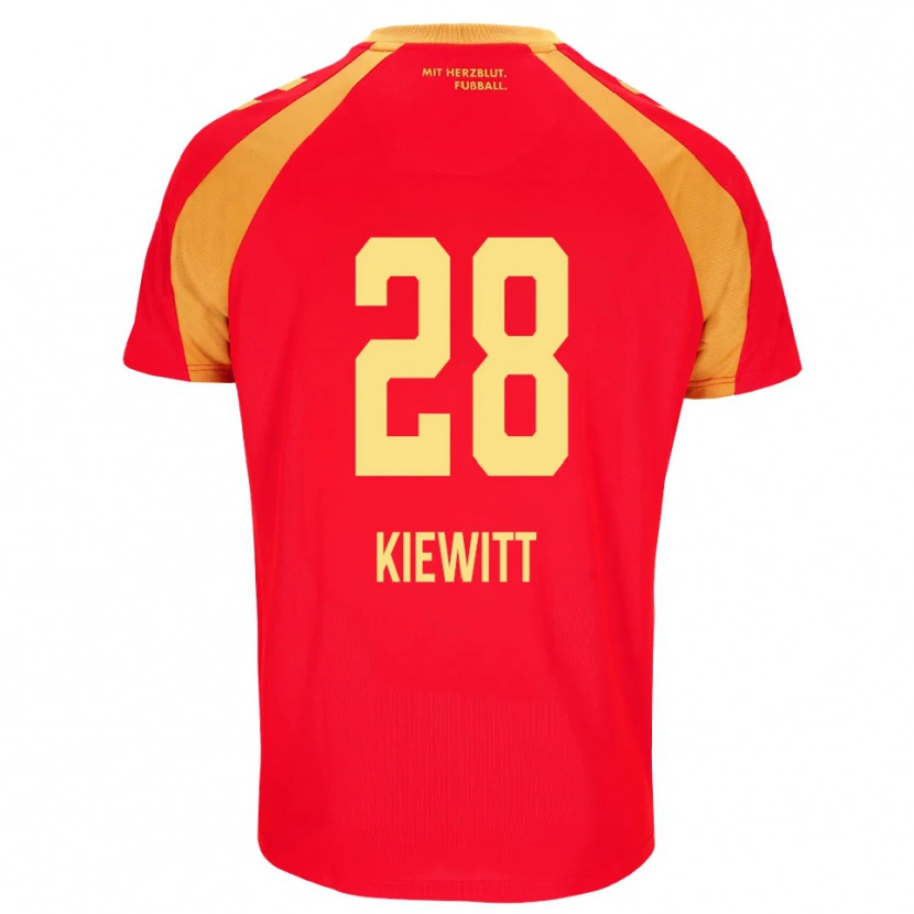 Danxen Hombre Camiseta Lucas Kiewitt #28 Rojo Naranja Negro 2ª Equipación 2026/27 La Camisa México