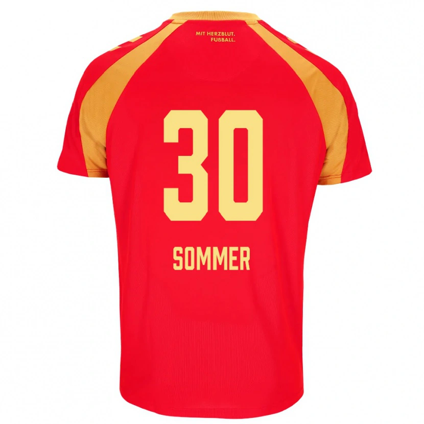Danxen Hombre Camiseta Konstantin Sommer #30 Rojo Naranja Negro 2ª Equipación 2026/27 La Camisa México