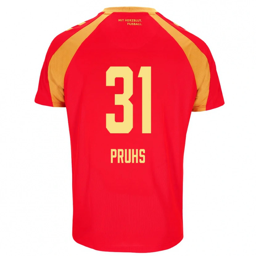 Danxen Hombre Camiseta Florian Pruhs #31 Rojo Naranja Negro 2ª Equipación 2026/27 La Camisa México