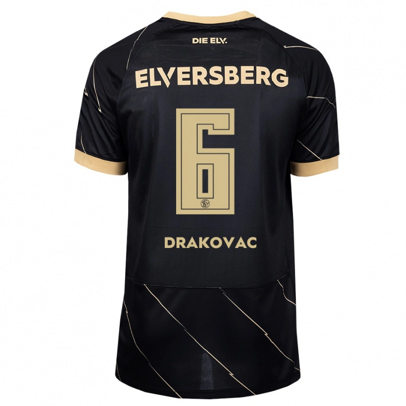 Danxen Hombre Camiseta Benjamin Drakovac #6 Negro Marrón 2ª Equipación 2026/27 La Camisa México