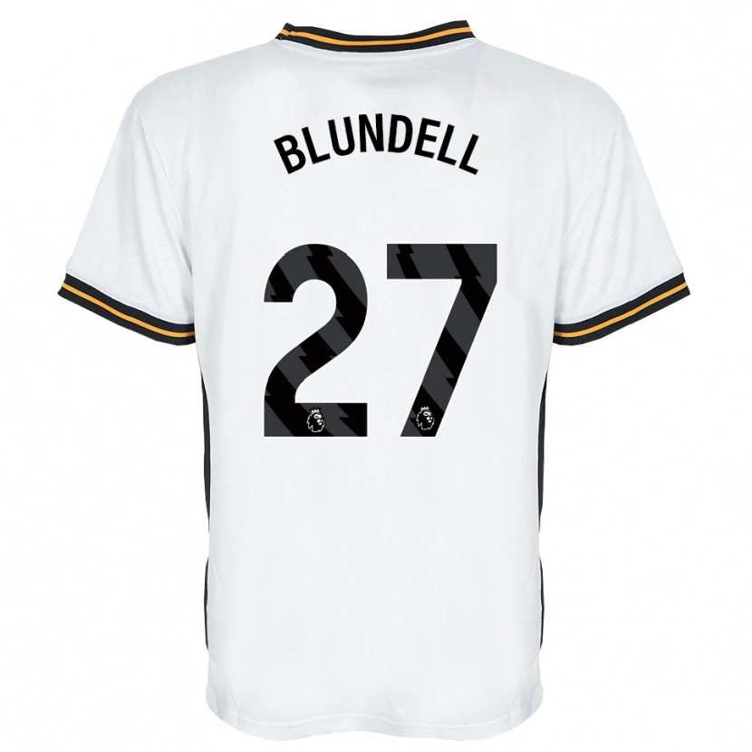 Danxen Hombre Camiseta Maddie Blundell #27 Blanco Naranja Negro 2ª Equipación 2026/27 La Camisa México