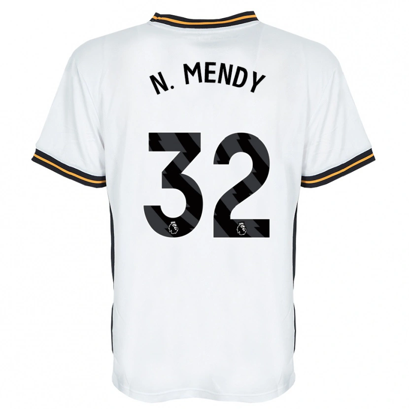 Danxen Hombre Camiseta Nobel Mendy #32 Blanco Naranja Negro 2ª Equipación 2026/27 La Camisa México