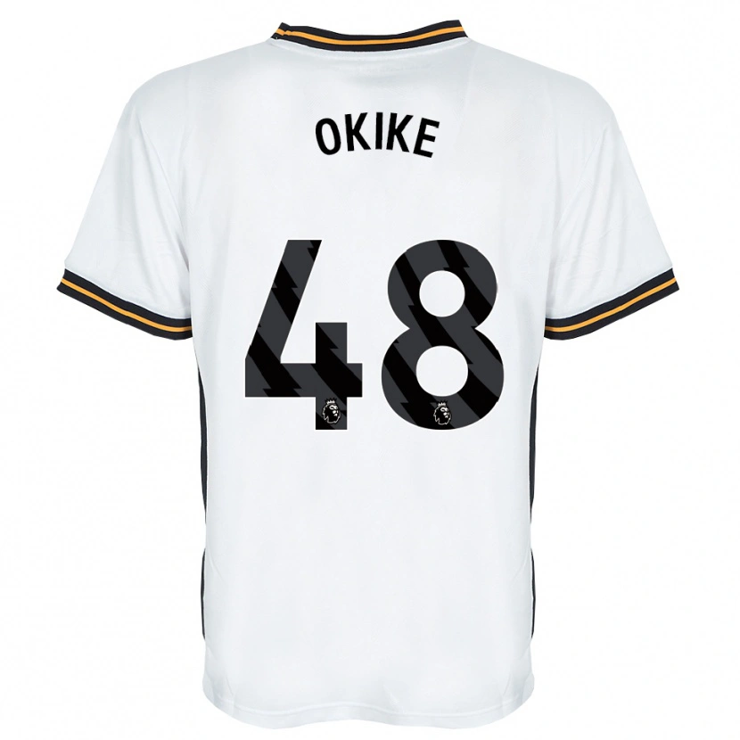 Danxen Hombre Camiseta Calvin Okike #48 Blanco Naranja Negro 2ª Equipación 2026/27 La Camisa México