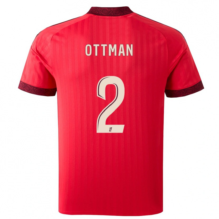 Danxen Hombre Camiseta Ottman Katırağ #2 Borgoña Rojo Blanco 2ª Equipación 2026/27 La Camisa México