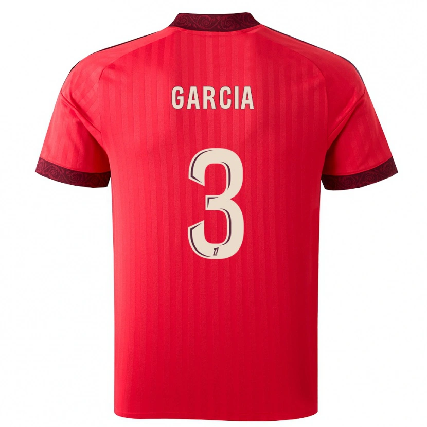 Danxen Hombre Camiseta Angel García #3 Borgoña Rojo Blanco 2ª Equipación 2026/27 La Camisa México