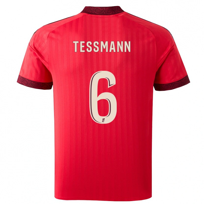 Danxen Hombre Camiseta Tanner Tessmann #6 Borgoña Rojo Blanco 2ª Equipación 2026/27 La Camisa México