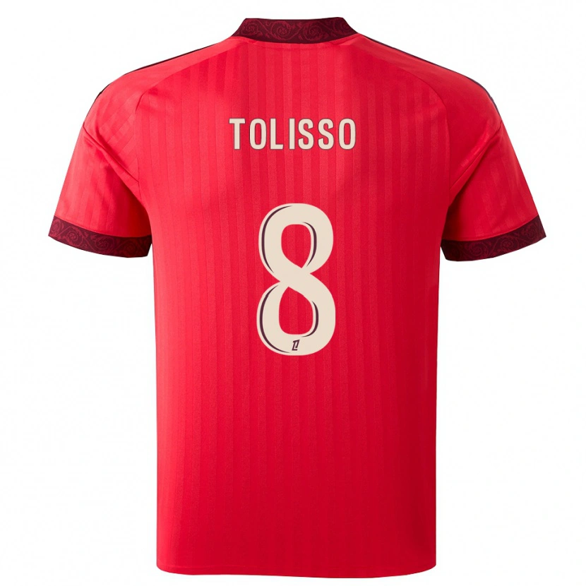 Danxen Hombre Camiseta Corentin Tolisso #8 Borgoña Rojo Blanco 2ª Equipación 2026/27 La Camisa México