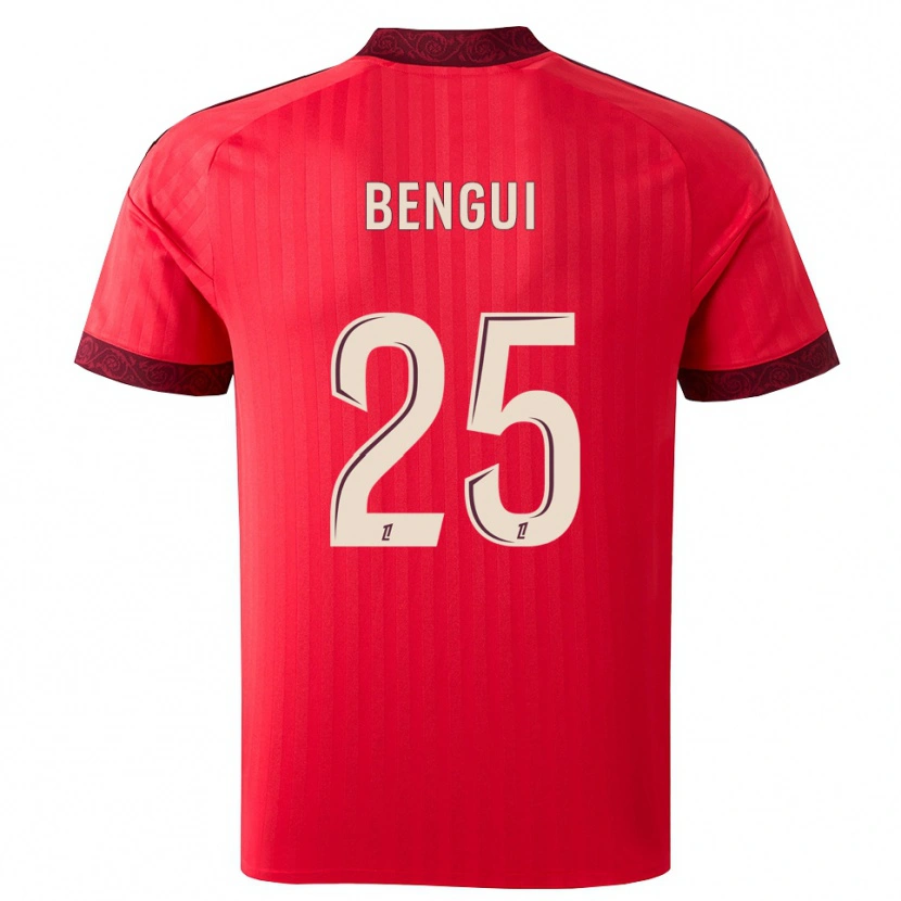 Danxen Hombre Camiseta Justin Bengui #25 Borgoña Rojo Blanco 2ª Equipación 2026/27 La Camisa México