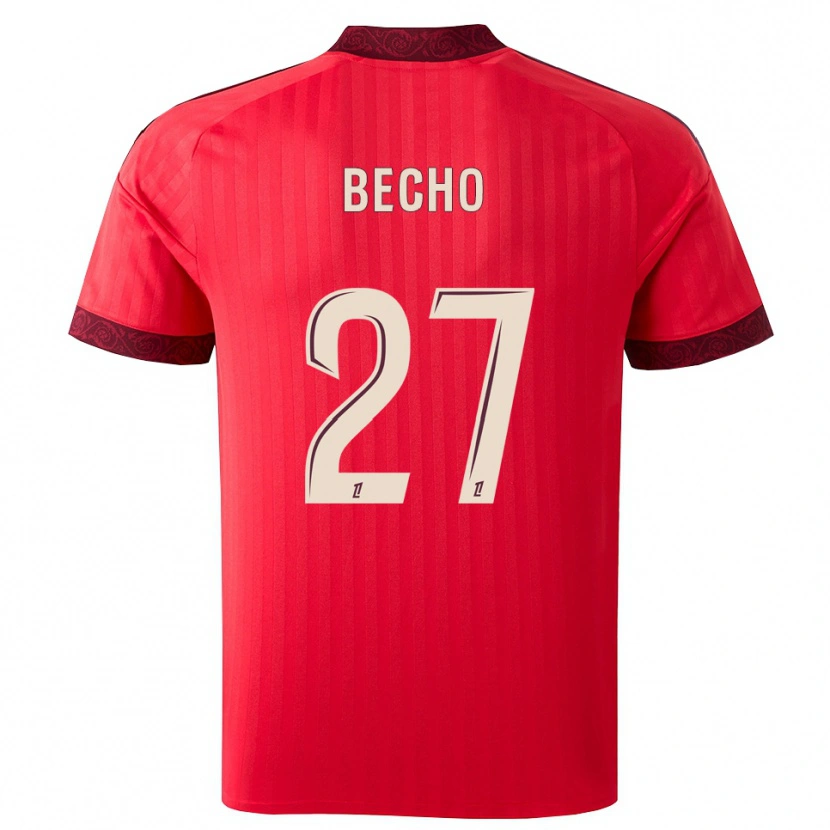 Danxen Hombre Camiseta Vicki Bècho #27 Borgoña Rojo Blanco 2ª Equipación 2026/27 La Camisa México