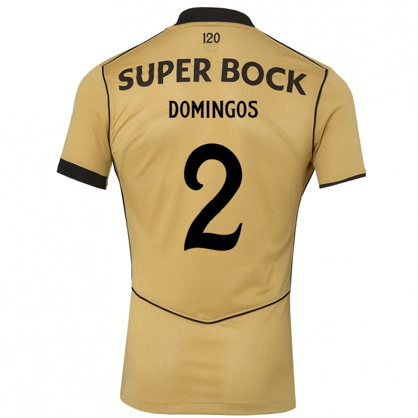 Danxen Hombre Camiseta Estefânio Rúben Sirgado Domingos #2 Goldenrod Negro 2ª Equipación 2026/27 La Camisa México