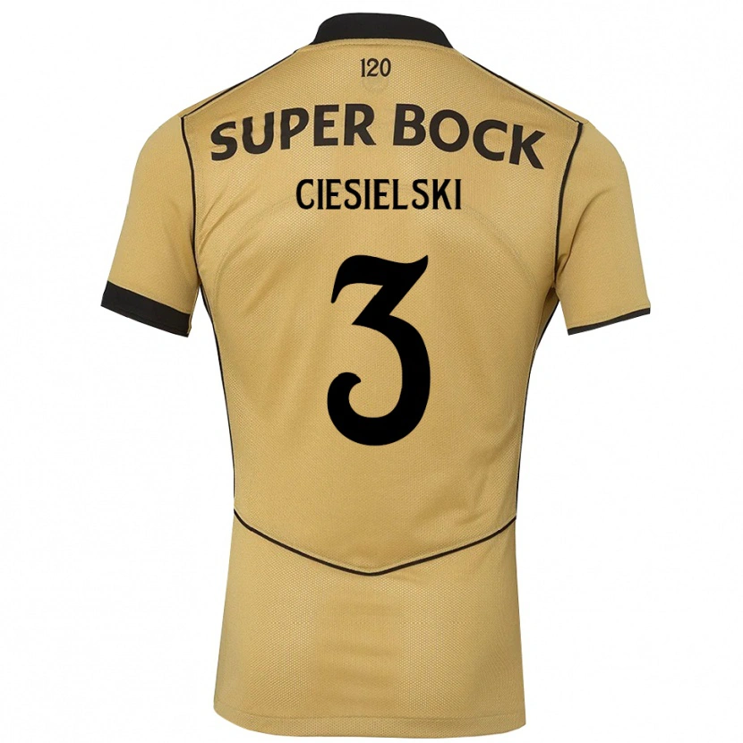 Danxen Hombre Camiseta Daniel Ciesielski #3 Goldenrod Negro 2ª Equipación 2026/27 La Camisa México