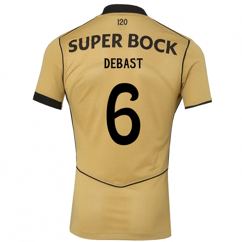 Danxen Hombre Camiseta Zeno Debast #6 Goldenrod Negro 2ª Equipación 2026/27 La Camisa México