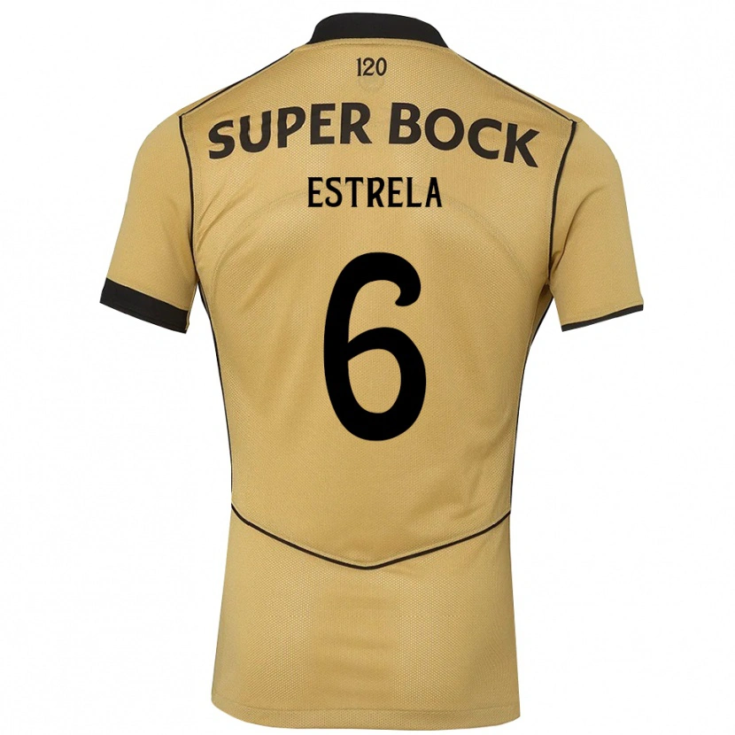 Danxen Hombre Camiseta Bento Estrela #6 Goldenrod Negro 2ª Equipación 2026/27 La Camisa México