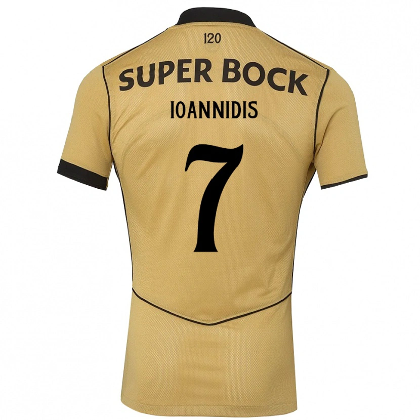Danxen Hombre Camiseta Fotis Ioannidis #7 Goldenrod Negro 2ª Equipación 2026/27 La Camisa México