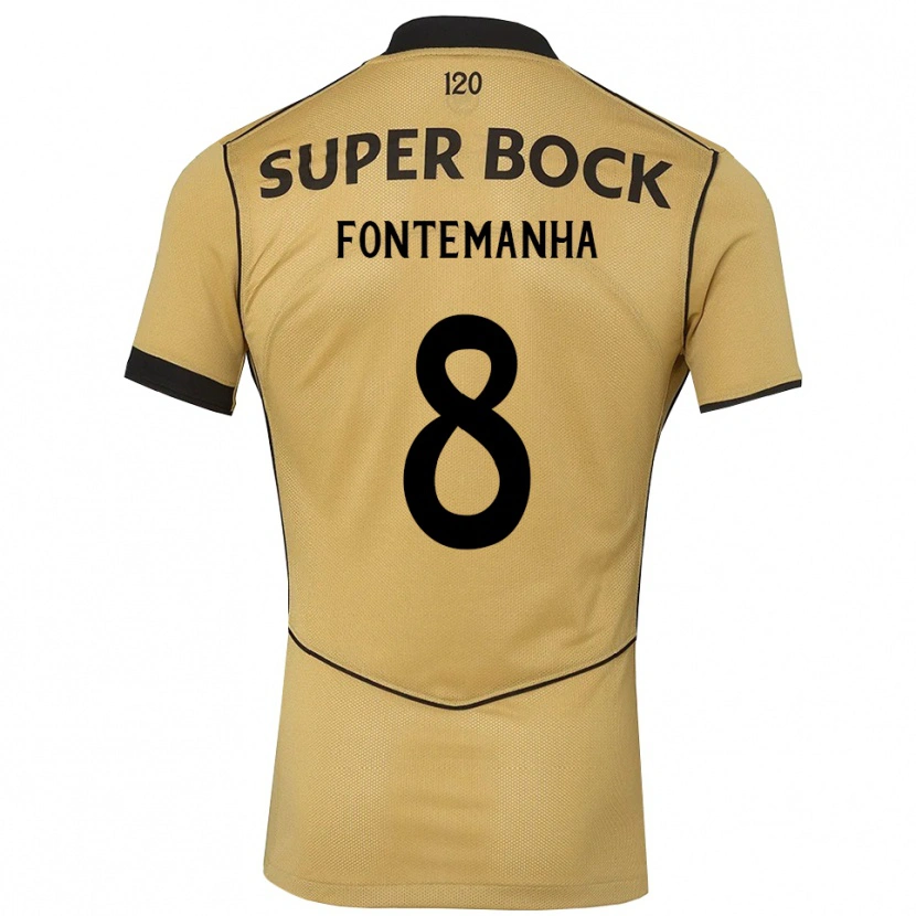 Danxen Hombre Camiseta Rita Fontemanha #8 Goldenrod Negro 2ª Equipación 2026/27 La Camisa México