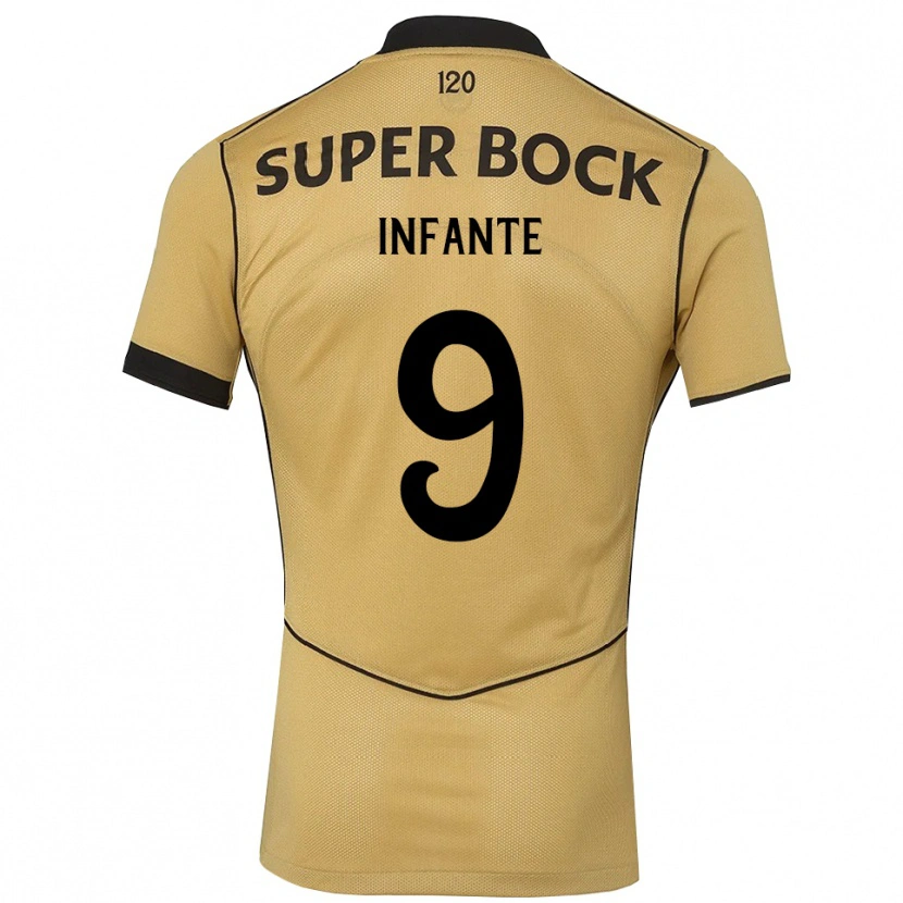 Danxen Hombre Camiseta João Infante #9 Goldenrod Negro 2ª Equipación 2026/27 La Camisa México