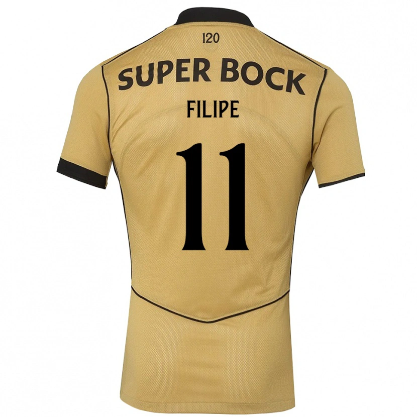 Danxen Hombre Camiseta Yanick Filipe #11 Goldenrod Negro 2ª Equipación 2026/27 La Camisa México