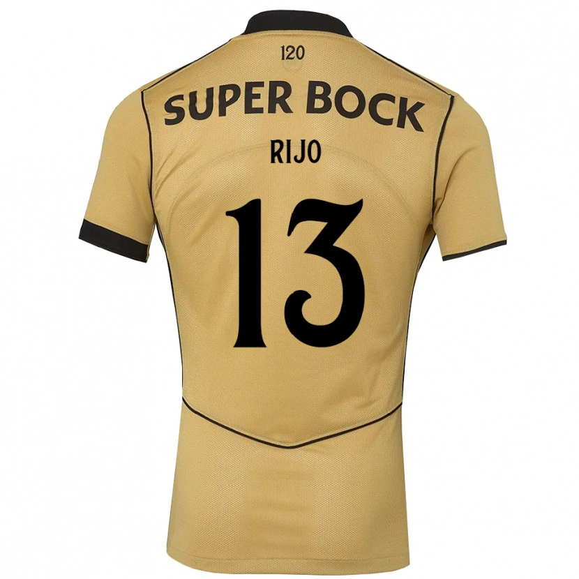 Danxen Hombre Camiseta João Rijo #13 Goldenrod Negro 2ª Equipación 2026/27 La Camisa México