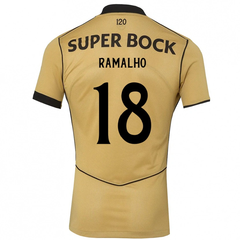 Danxen Hombre Camiseta Inês Filipa Ramalho Gonçalves #18 Goldenrod Negro 2ª Equipación 2026/27 La Camisa México