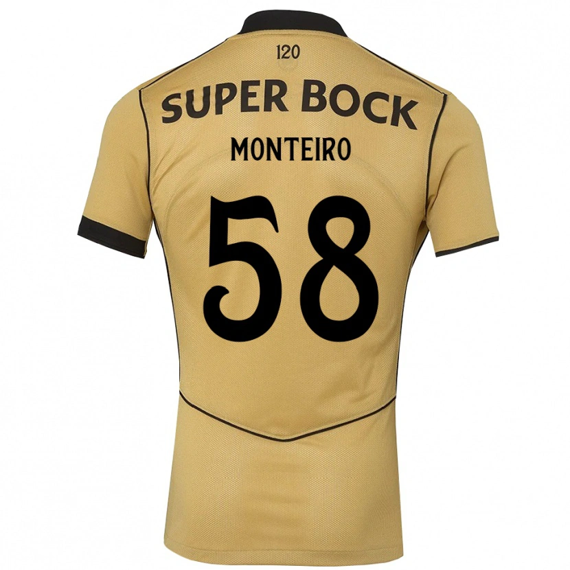 Danxen Hombre Camiseta David Monteiro #58 Goldenrod Negro 2ª Equipación 2026/27 La Camisa México