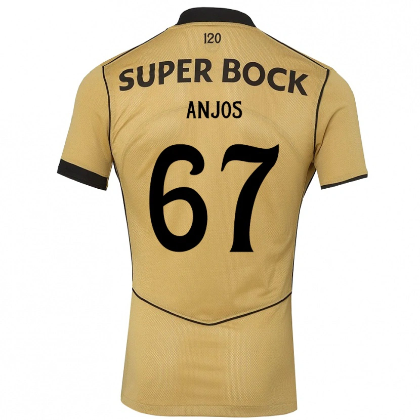 Danxen Hombre Camiseta Lucas Anjos #67 Goldenrod Negro 2ª Equipación 2026/27 La Camisa México