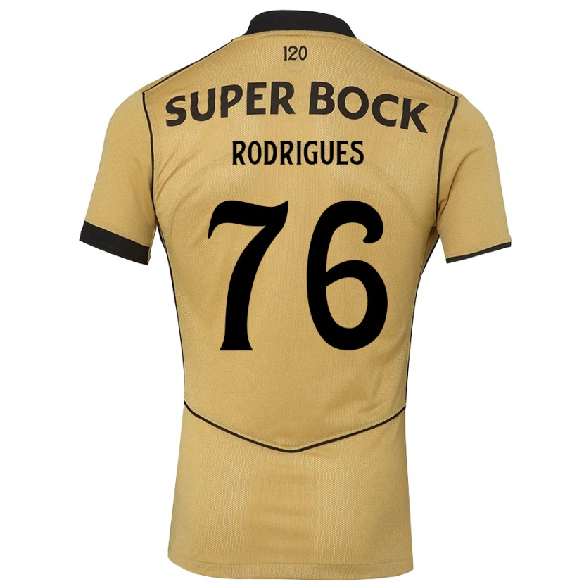 Danxen Hombre Camiseta Rodrigo Rodrigues #76 Goldenrod Negro 2ª Equipación 2026/27 La Camisa México