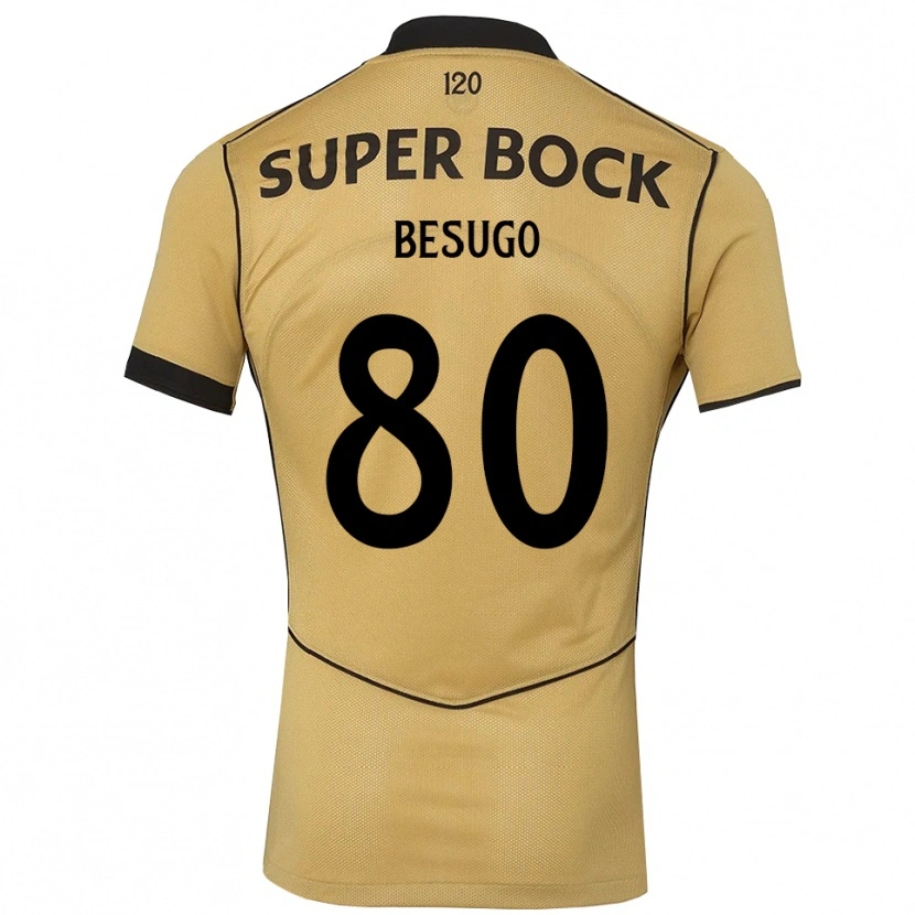 Danxen Hombre Camiseta Rafael Besugo #80 Goldenrod Negro 2ª Equipación 2026/27 La Camisa México