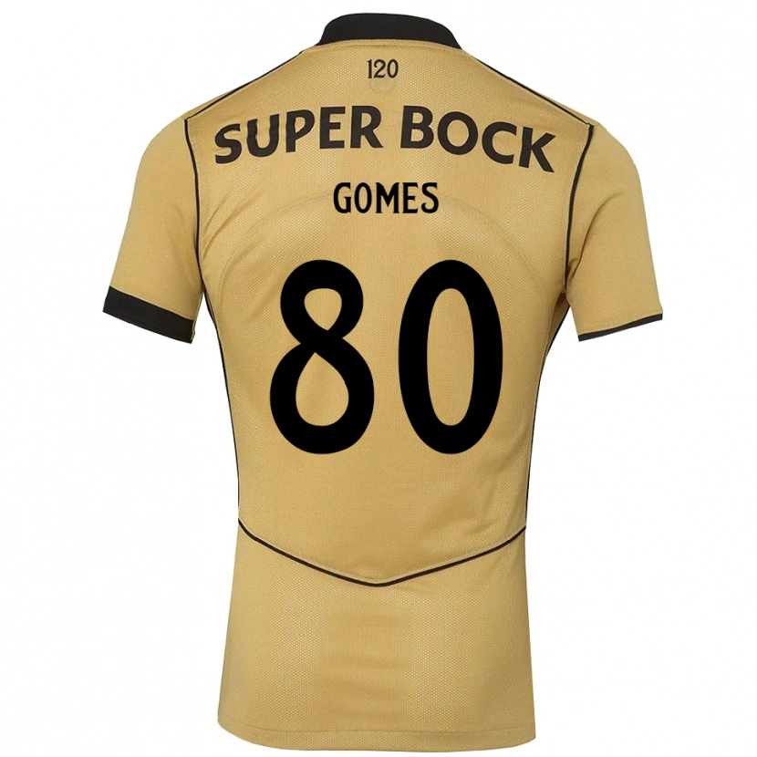 Danxen Hombre Camiseta Luís Gomes #80 Goldenrod Negro 2ª Equipación 2026/27 La Camisa México