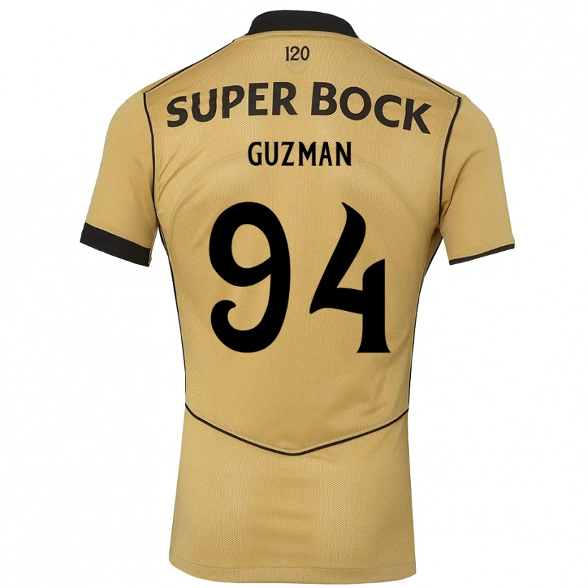 Danxen Hombre Camiseta Víctor Guzmán #94 Goldenrod Negro 2ª Equipación 2026/27 La Camisa México