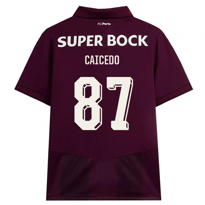 Danxen Hombre Camiseta Brayan Caicedo #87 Blanco Borgoña Blanco 2ª Equipación 2026/27 La Camisa México
