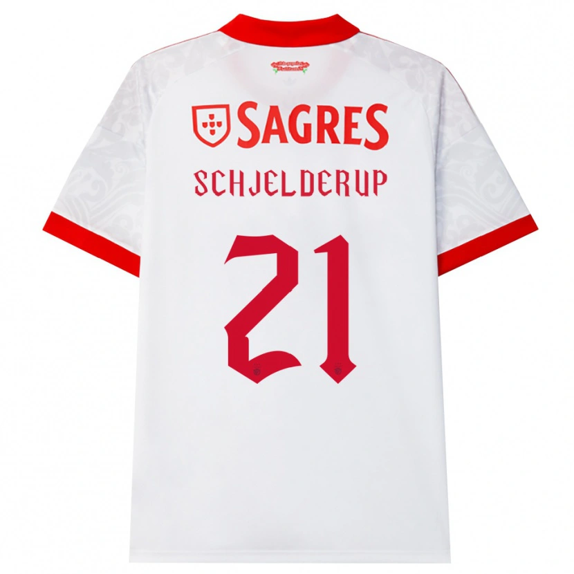 Danxen Hombre Camiseta Andreas Schjelderup #21 Blanco Rojo Amarillo 2ª Equipación 2026/27 La Camisa México