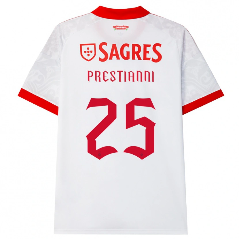 Danxen Hombre Camiseta Gianluca Prestianni #25 Blanco Rojo Amarillo 2ª Equipación 2026/27 La Camisa México