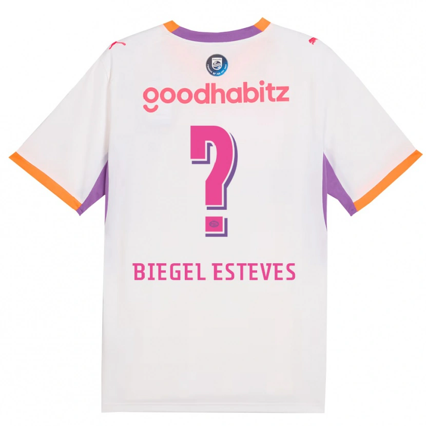 Danxen Hombre Camiseta Moon Biegel Esteves #0 Blanco Púrpura Naranja 2ª Equipación 2026/27 La Camisa México