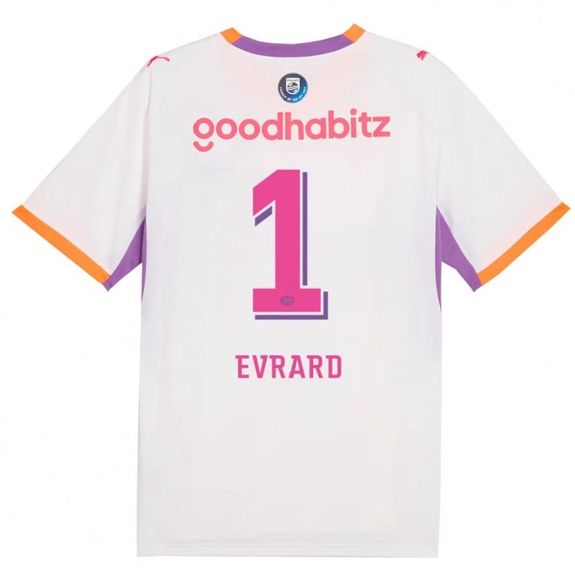 Danxen Hombre Camiseta Nicky Evrard #1 Blanco Púrpura Naranja 2ª Equipación 2026/27 La Camisa México