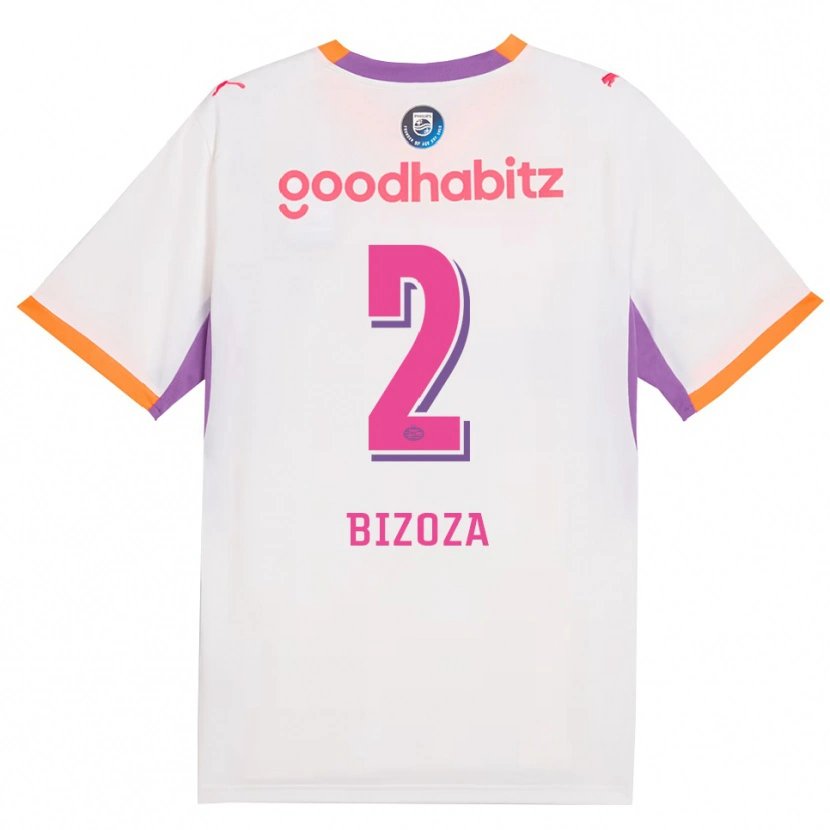 Danxen Hombre Camiseta Kevin Bizoza #2 Blanco Púrpura Naranja 2ª Equipación 2026/27 La Camisa México