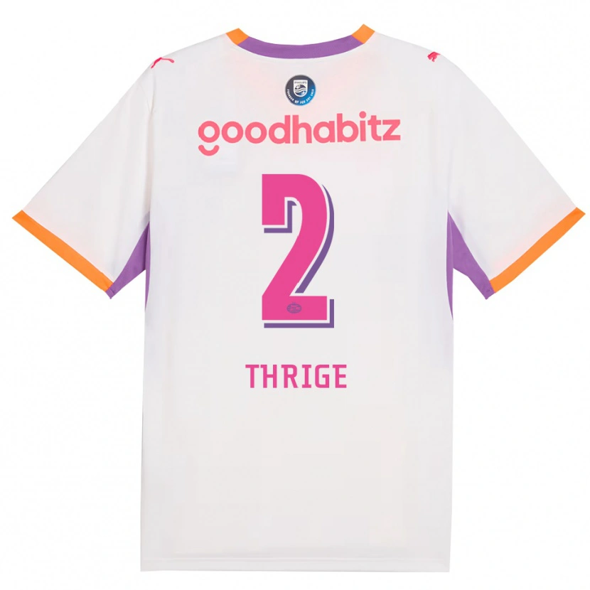Danxen Hombre Camiseta Sara Thrige #2 Blanco Púrpura Naranja 2ª Equipación 2026/27 La Camisa México
