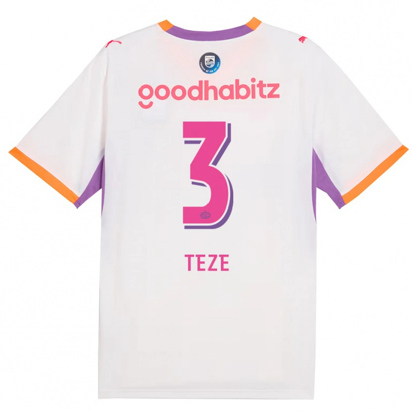 Danxen Hombre Camiseta Jordan Teze #3 Blanco Púrpura Naranja 2ª Equipación 2026/27 La Camisa México