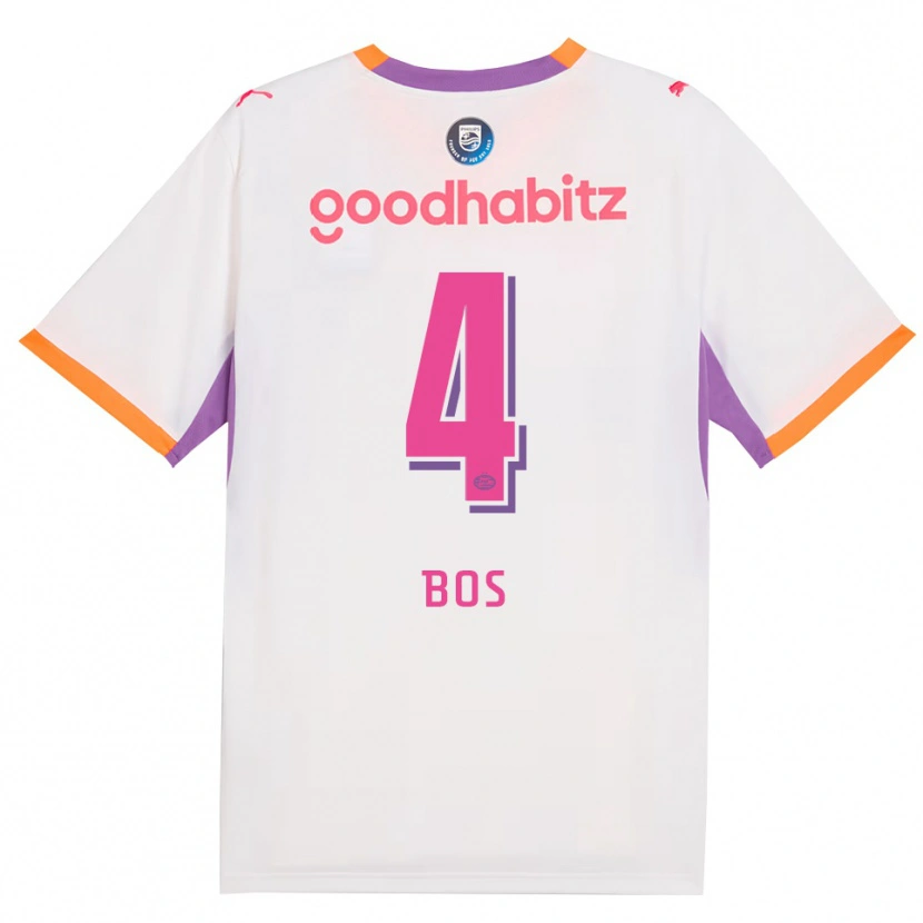 Danxen Hombre Camiseta Floris Bos #4 Blanco Púrpura Naranja 2ª Equipación 2026/27 La Camisa México