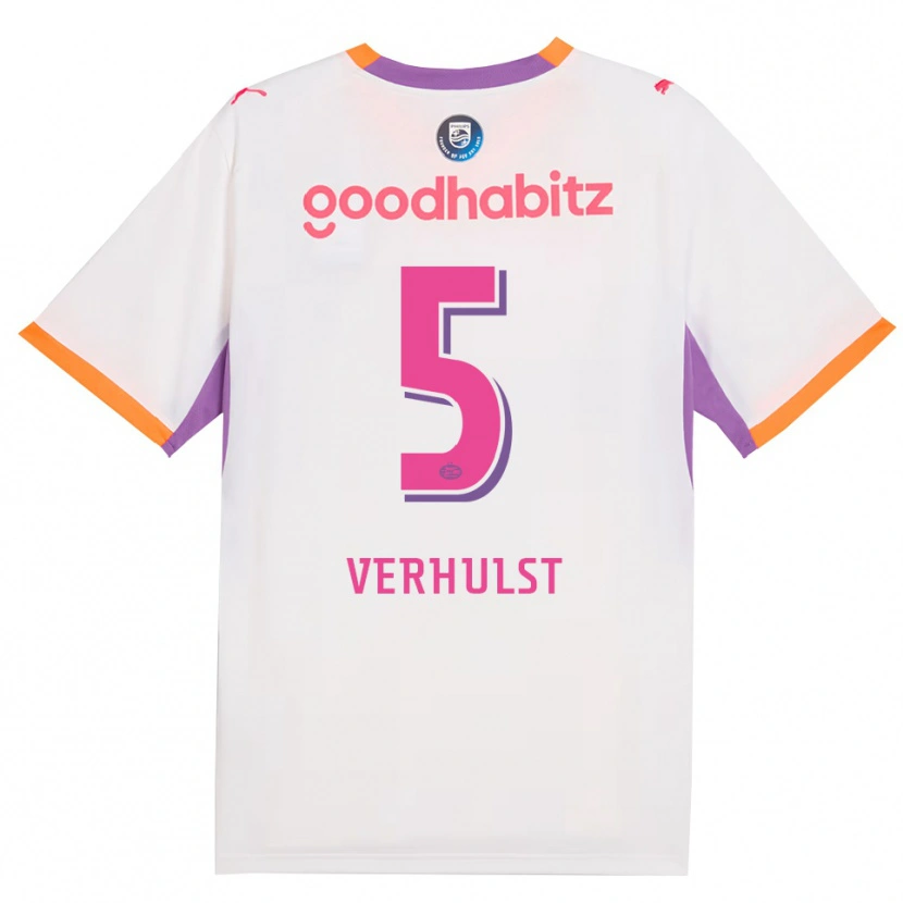 Danxen Hombre Camiseta Gino Verhulst #5 Blanco Púrpura Naranja 2ª Equipación 2026/27 La Camisa México