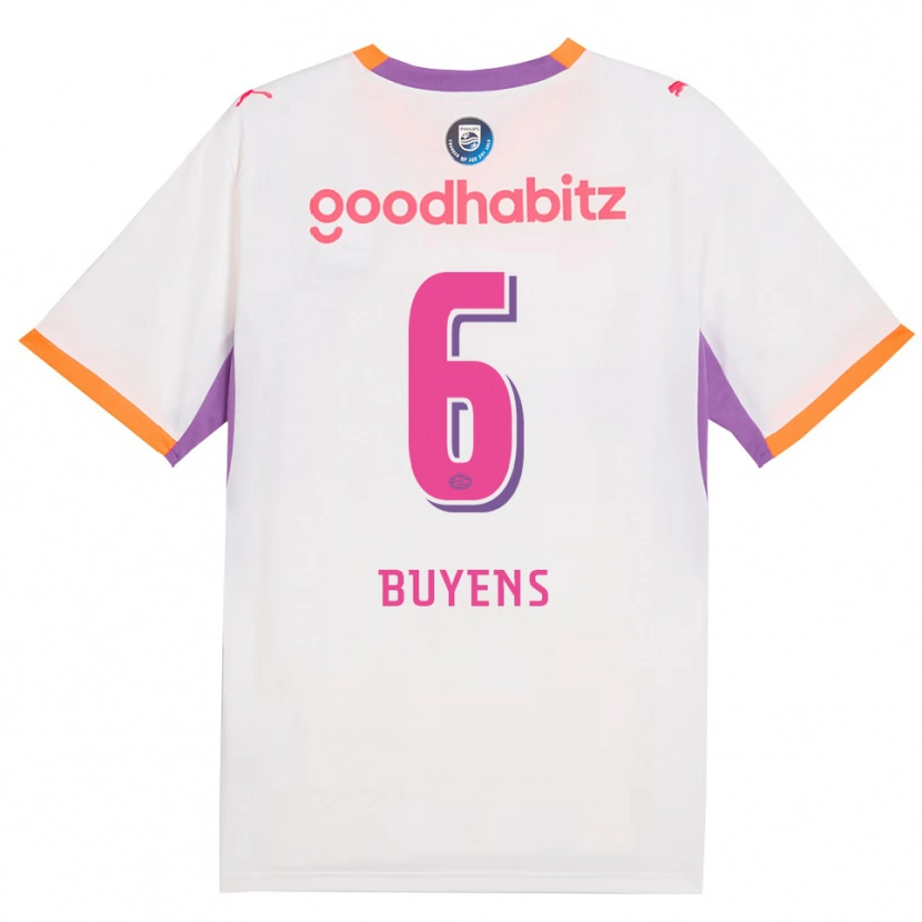 Danxen Hombre Camiseta Mathieu Buyens #6 Blanco Púrpura Naranja 2ª Equipación 2026/27 La Camisa México