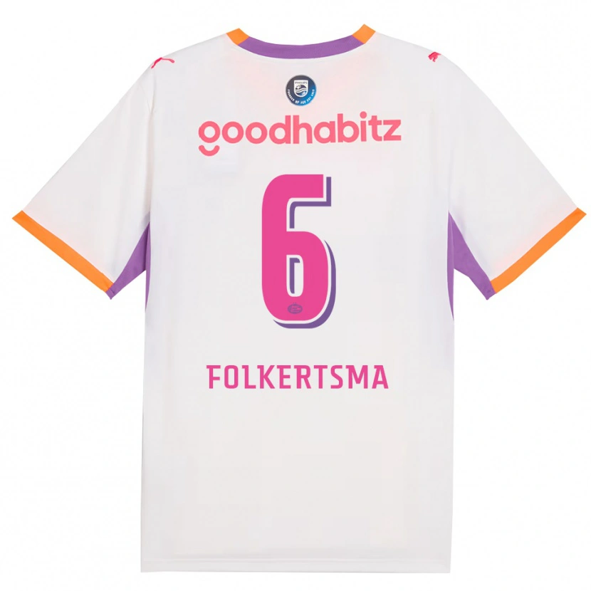 Danxen Hombre Camiseta Sisca Folkertsma #6 Blanco Púrpura Naranja 2ª Equipación 2026/27 La Camisa México
