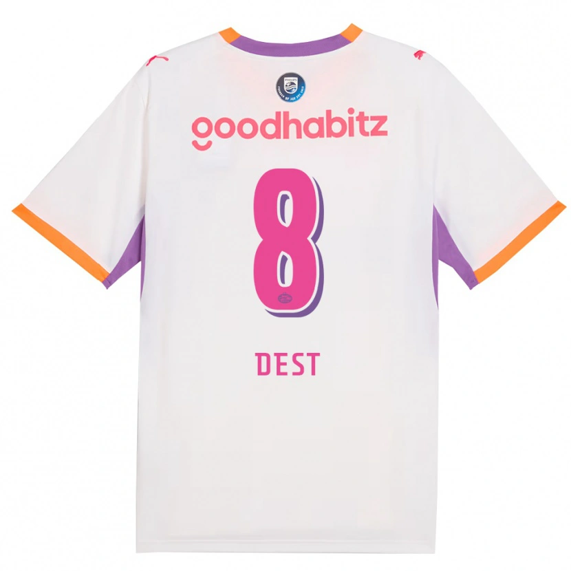 Danxen Hombre Camiseta Sergiño Dest #8 Blanco Púrpura Naranja 2ª Equipación 2026/27 La Camisa México