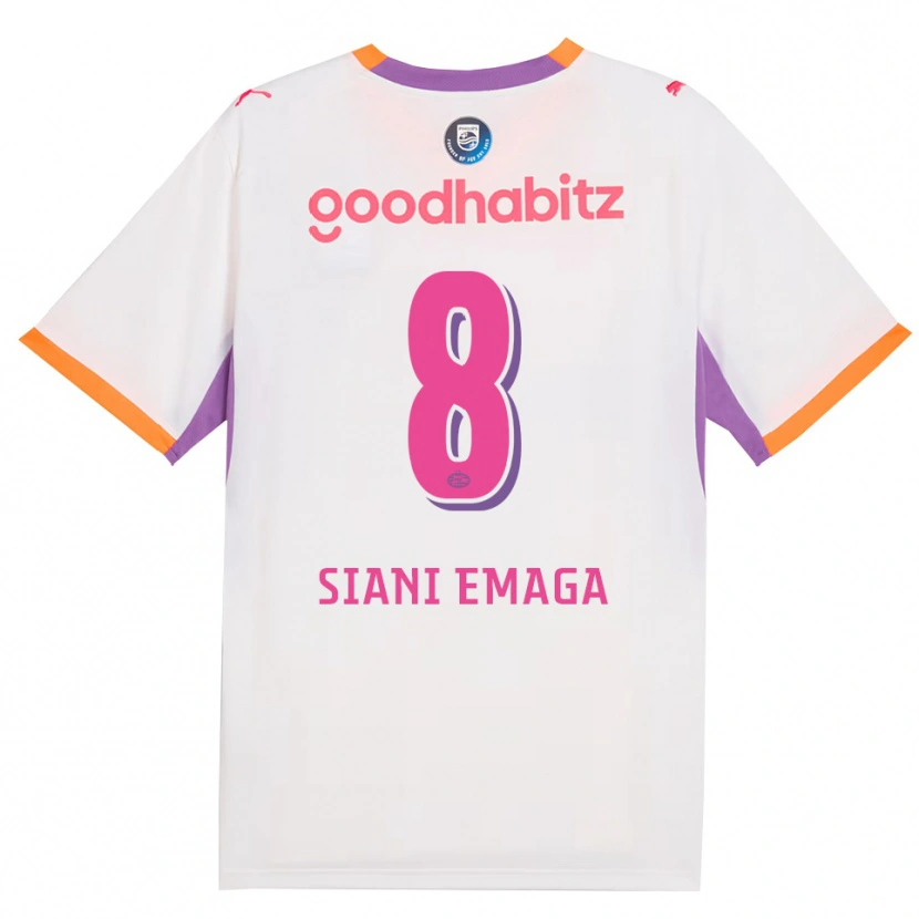 Danxen Hombre Camiseta Ezechiel Siani Emaga #8 Blanco Púrpura Naranja 2ª Equipación 2026/27 La Camisa México