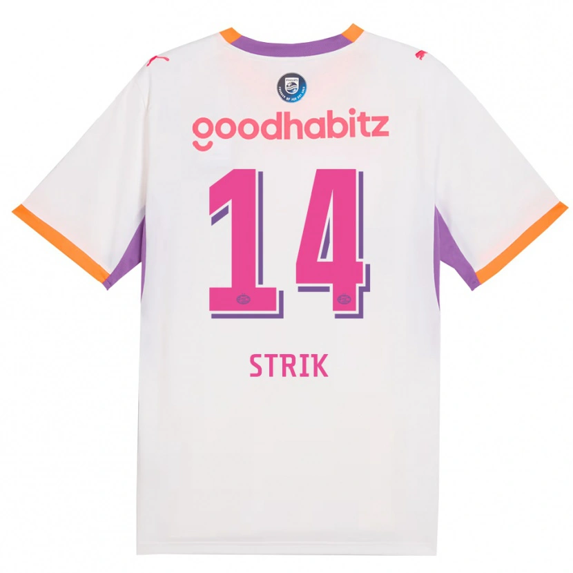 Danxen Hombre Camiseta Laura Strik #14 Blanco Púrpura Naranja 2ª Equipación 2026/27 La Camisa México