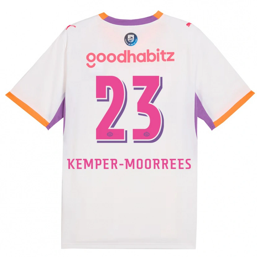 Danxen Hombre Camiseta Myrthe Kemper-Moorrees #23 Blanco Púrpura Naranja 2ª Equipación 2026/27 La Camisa México