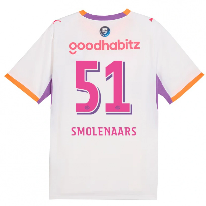 Danxen Hombre Camiseta Tijn Smolenaars #51 Blanco Púrpura Naranja 2ª Equipación 2026/27 La Camisa México