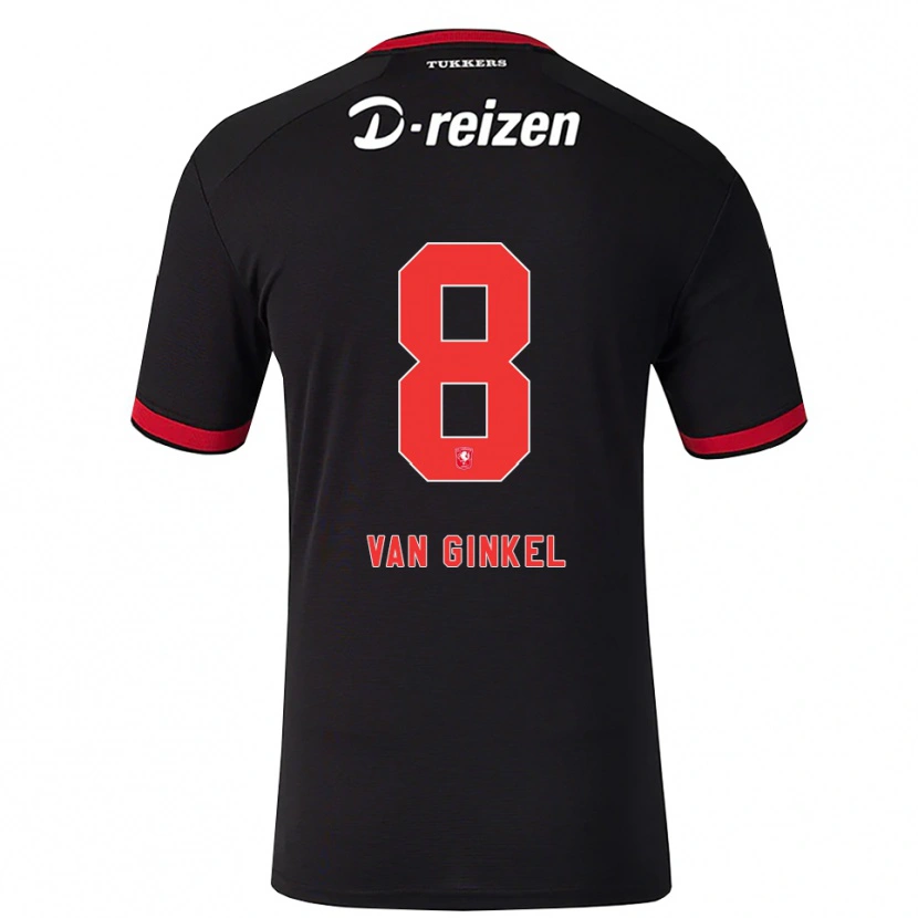 Danxen Hombre Camiseta Danique Van Ginkel #8 Rojo Blanco Negro 2ª Equipación 2026/27 La Camisa México