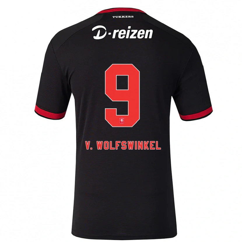 Danxen Hombre Camiseta Ricky Van Wolfswinkel #9 Rojo Blanco Negro 2ª Equipación 2026/27 La Camisa México