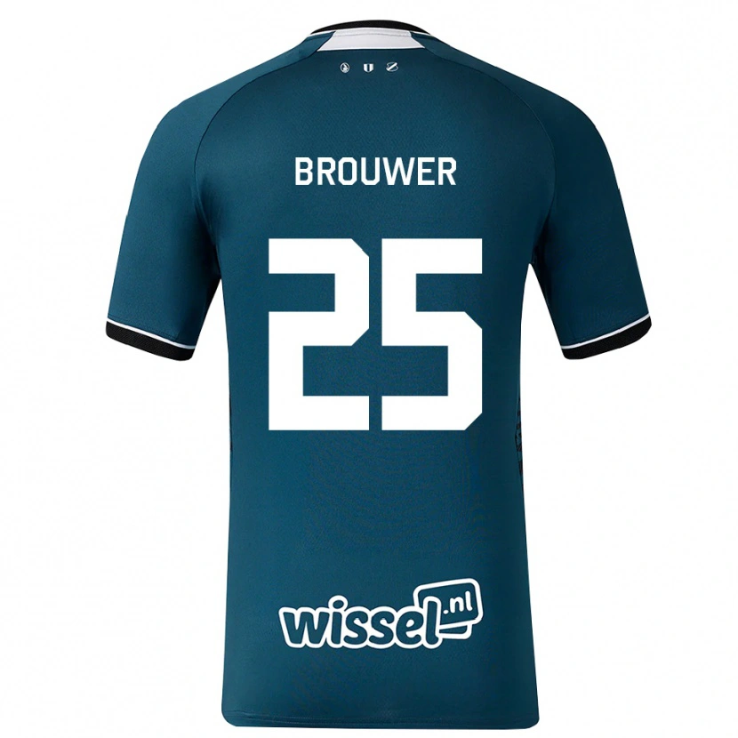 Danxen Hombre Camiseta Michael Brouwer #25 Grisardodarkslategray Blanco 2ª Equipación 2026/27 La Camisa México